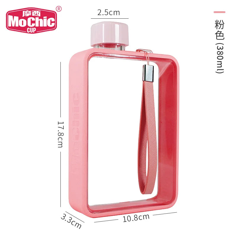 380ML Sports Water Bottle Portable Travel Flat Water Cup