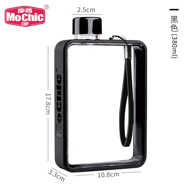 380ML Sports Water Bottle Portable Travel Flat Water Cup