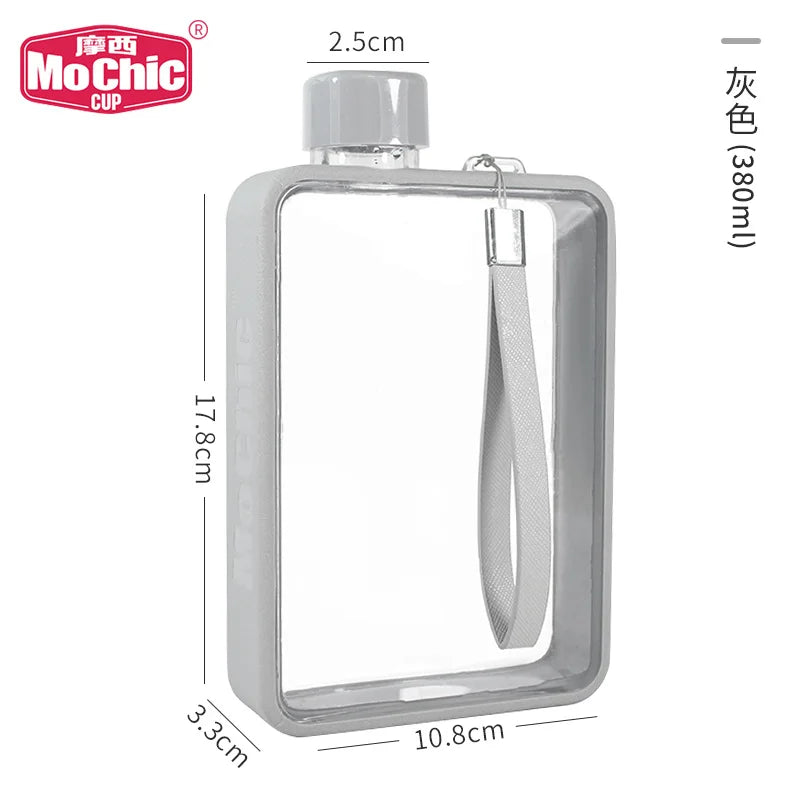 380ML Sports Water Bottle Portable Travel Flat Water Cup