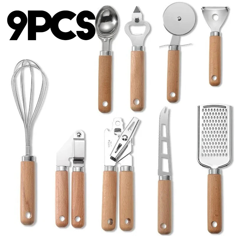 9pcs Cooking Utensils Set | Wooden Handle