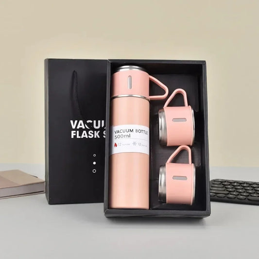 Stainless Steel Vacuum Insulated Bottle, Office Gift Set, Thermal Mug, 500ml