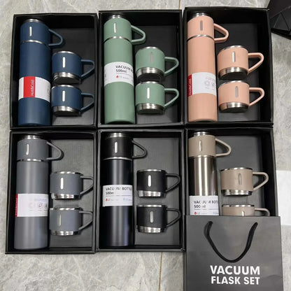 Stainless Steel Vacuum Insulated Bottle, Office Gift Set, Thermal Mug, 500ml